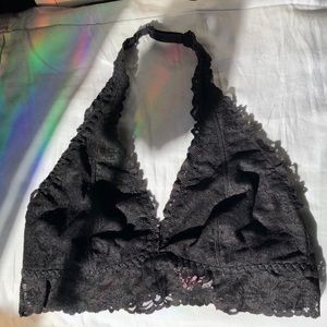 Large black lace bralette pink Victoria’s Secret
